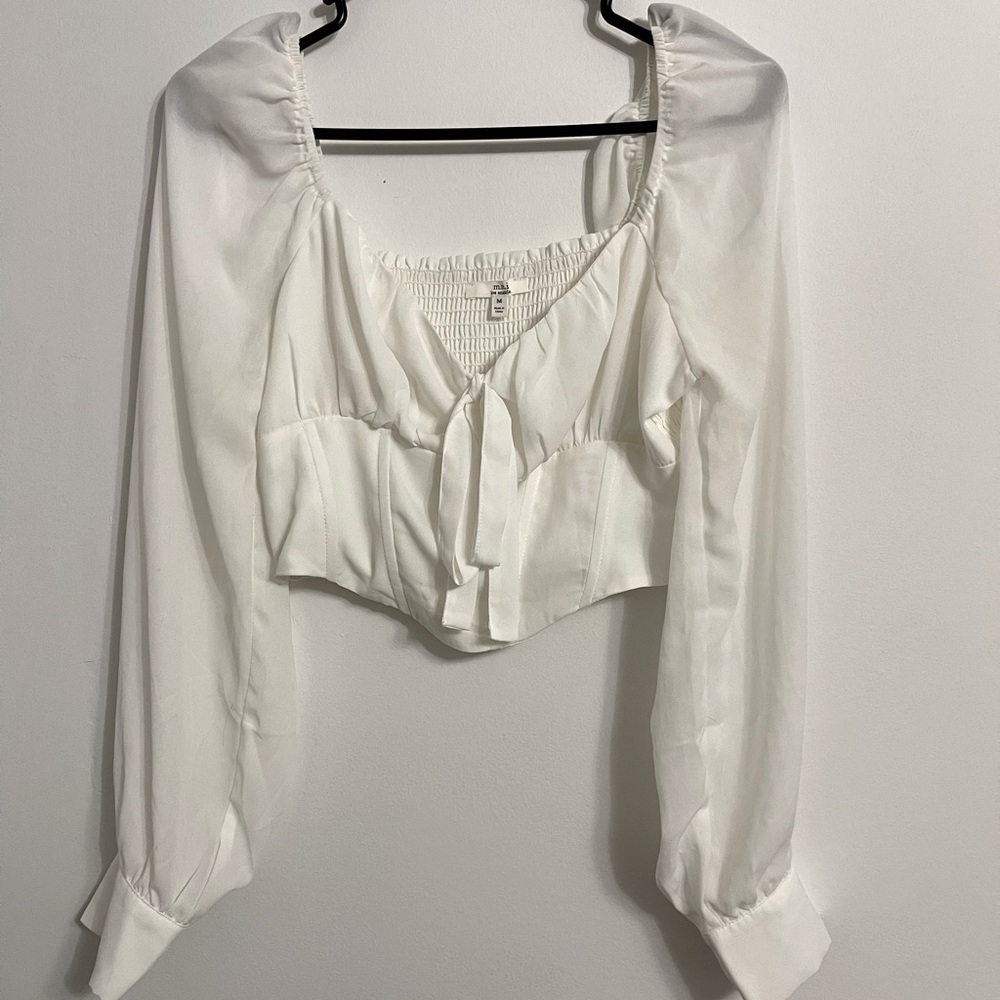 M.N.I. Los Angeles Corseted Long Sleeve Crop Top